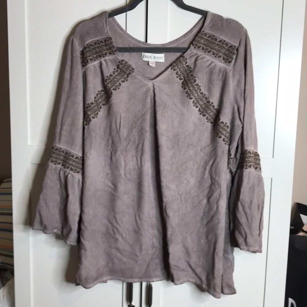 Knox Rose Peasant Blouse Beautiful Embroidery XXL